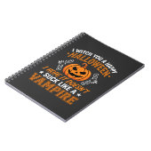 Grappige Halloween Vampier Pompoen Notitieboek (Linkerzijde)