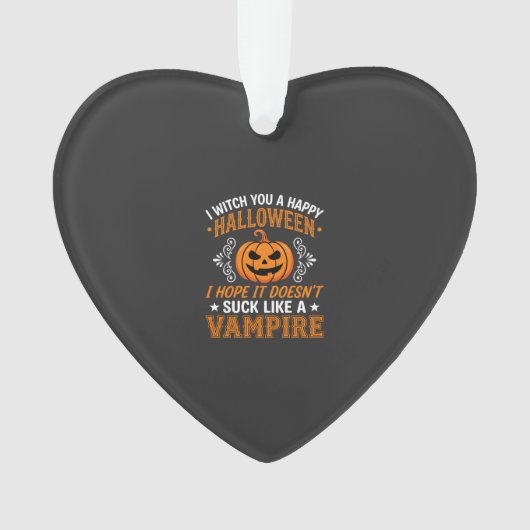 Grappige Halloween Vampier Pompoen Ornament (voorkant)