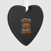 Grappige Halloween Vampier Pompoen Ornament (voorkant)