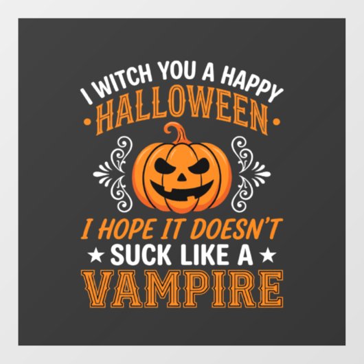 Grappige Halloween Vampier Pompoen Raamsticker (Vel)