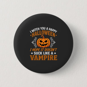 Grappige Halloween Vampier Pompoen Ronde Button 5,7 Cm