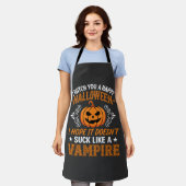 Grappige Halloween Vampier Pompoen Schort (Gedragen)