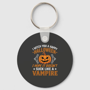 Grappige Halloween Vampier Pompoen Sleutelhanger
