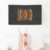 Grappige Halloween Vampier Pompoen Spandoek (Insitu)