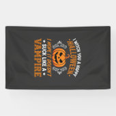 Grappige Halloween Vampier Pompoen Spandoek (Horizontaal)