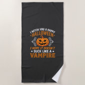 Grappige Halloween Vampier Pompoen Strandlaken (Voorkant)