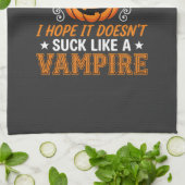 Grappige Halloween Vampier Pompoen Theedoek (Gevouwen)