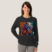 Grappige Halloween-verpleegster die danst T-shirt (Voorkant volledig)