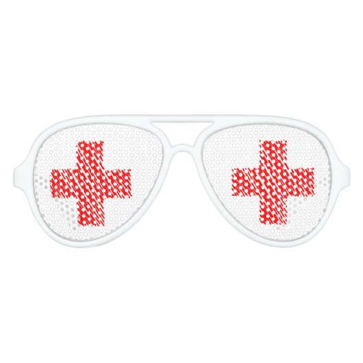 Grappige Halloween verpleegster party tinten Aviator Zonnebril (Voorkant)