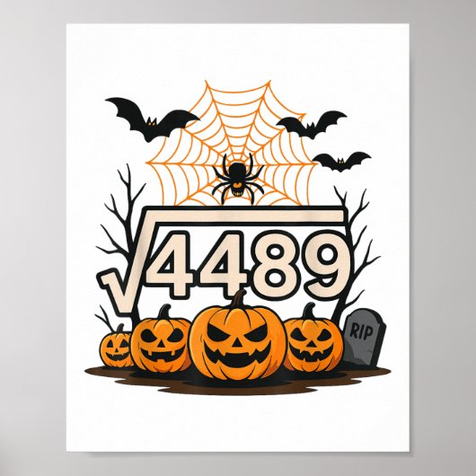 Grappige Halloween Vierkantswortel 4489 67 Meme Wi Poster (Voorkant)