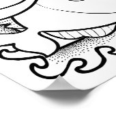 Grappige Halloween vis kleurplaat Poster (Hoek)