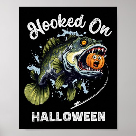Grappige Halloween Vist Jongens Mannen Zombie B Fi Poster (Voorkant)