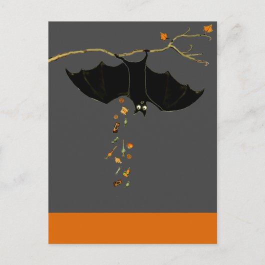 Grappige Halloween Vleermuis Briefkaart (Voorkant)
