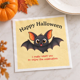 Grappige Halloween Vleermuis Custom Servet