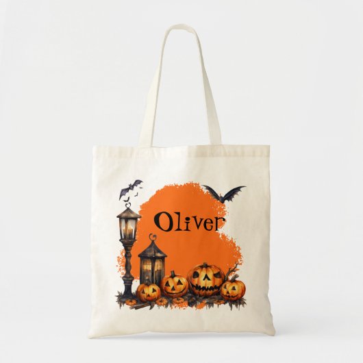 Grappige Halloween vleermuizen en Spooky Pumpkin C Tote Bag (Voorkant)