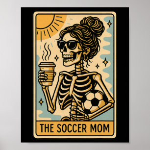 Grappige Halloween Voetbal Mama Moeder Skelet Taro Poster