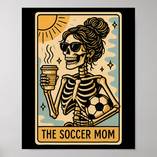 Grappige Halloween Voetbal Mama Moeder Skelet Taro Poster (Voorkant)