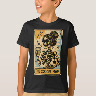 Grappige Halloween Voetbal Mama Moeder Skelet Taro T-shirt