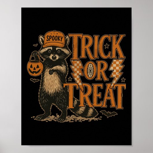 Grappige Halloween wasbeer kostuum meme truc of an Poster (Voorkant)