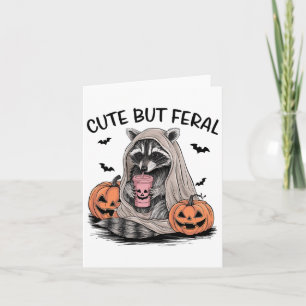 Grappige Halloween wasbeer met pompoenen TS - Scha Kaart