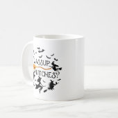 Grappige Halloween "Wassup heksen?" Koffiemok (Voorkant links)