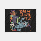 Grappige Halloween weerwolf tijd om de pot te roer Fleece Deken (Voorkant (Horizontaal))