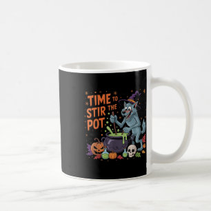 Grappige Halloween weerwolf tijd om de pot te roer Koffiemok