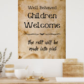 Grappige Halloween Welkom Kinderen Poster (Keuken)