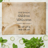 Grappige  Halloween Welkom Kinderen Theedoek (Gevouwen)