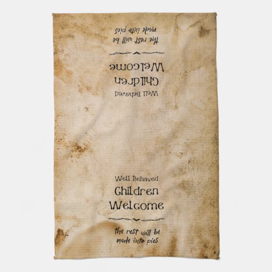 Grappige  Halloween Welkom Kinderen Theedoek (Verticaal)