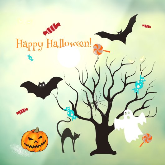 Grappige Halloween wezens en snoepjes Raamsticker (Vel 3)