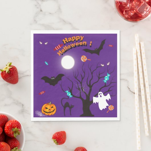 Grappige Halloween wezens en snoepjes Servet (Insitu)