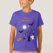 Grappige Halloween wezens en snoepjes T-shirt (Voorkant)