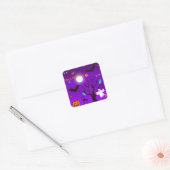 Grappige Halloween wezens en snoepjes Vierkante Sticker (Envelop)
