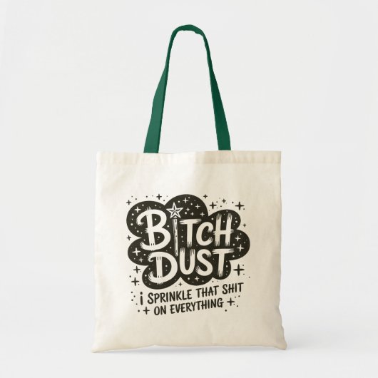 Grappige Halloween Witch Dust Quote Tote Bag (Voorkant)