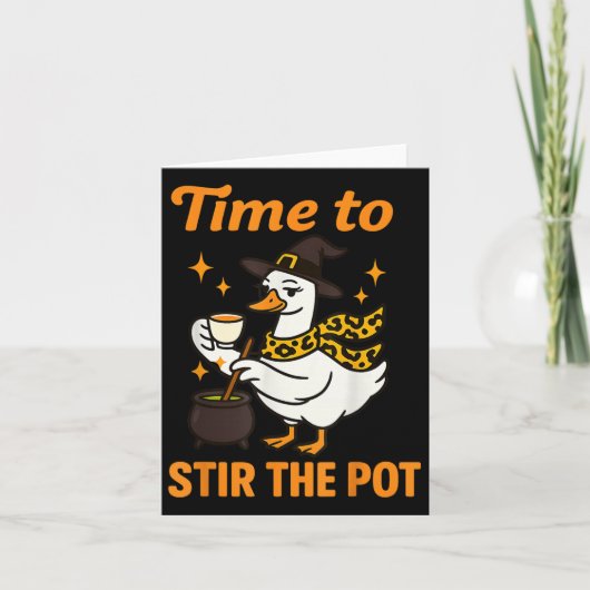 Grappige Halloween Witch Goose Herfst Herfsttijd n Kaart (Voorkant)