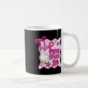 Grappige Halloween Witch Goose Pink Out borstkanke Koffiemok