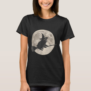 Grappige Halloween Witch Pug Moon Trick or treat S T-shirt