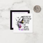 grappige Halloween witch switch voegt sentiment to Notitiekaartje (Voorkant / Achterkant in situ)