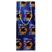 Grappige Halloween Witch Weg naar de Wijn Spooky Wijn Cadeautas (Achterkant)