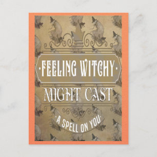 Grappige  Halloween Witch Witchy Spell Briefkaart