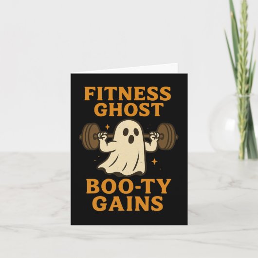 Grappige Halloween Workout Ghost Gym Joke voor Boo Kaart (Voorkant)
