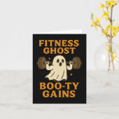 Grappige Halloween Workout Ghost Gym Joke voor Boo Kaart (Gele Bloem)