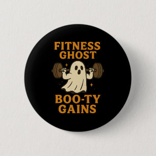 Grappige Halloween Workout Ghost Gym Joke voor Boo Ronde Button 5,7 Cm