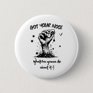 Grappige Halloween Zombie kreeg je neus Ronde Button 5,7 Cm