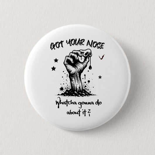 Grappige Halloween Zombie kreeg je neus Ronde Button 5,7 Cm (Voorkant)