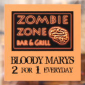 Grappige Halloween Zombie Zone Bloody Marys Raamsticker (Vel 2)