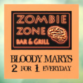 Grappige Halloween Zombie Zone Bloody Marys Raamsticker (Vel 3)