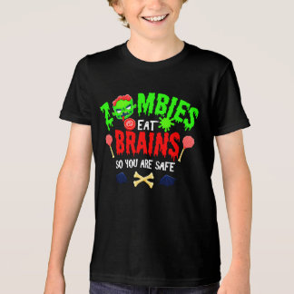 Grappige Halloween-zombies eten hersenen, je bent  Tri-Blend Shirt