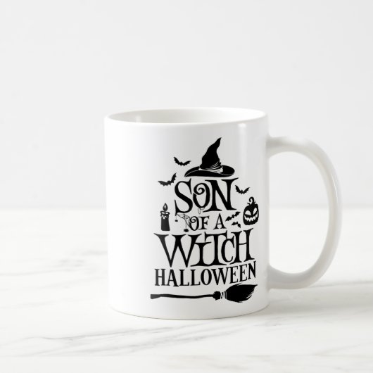 Grappige Halloween zoon van een heks Koffiemok (Rechts)